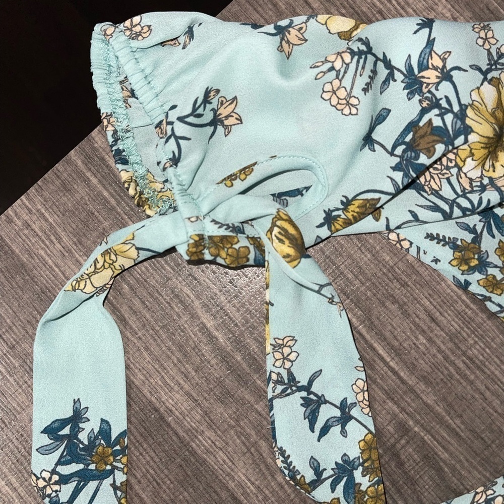 NWT AS U WISH Mint Floral Off the Shoulder Dress - Picture 5 of 8